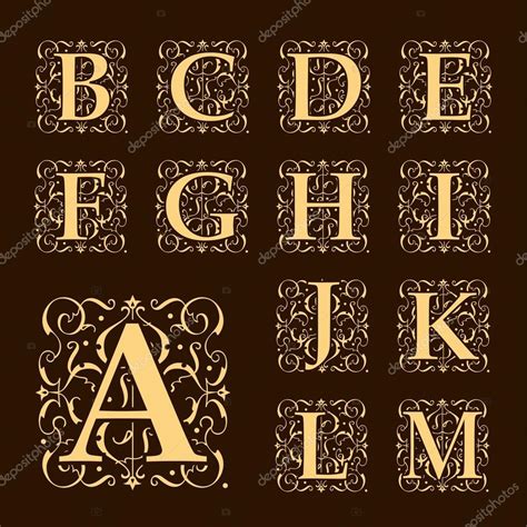 Vintage Set Capital Letters — Stock Vector © Pgmart 76791523