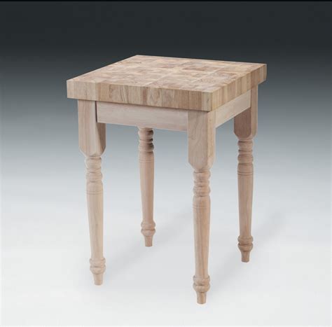 Pedestals are sold as a kit (base and feet), or separately. Solid Wood Unfinished Butcher Block Kitchen Island ** Fast ...