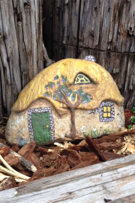 Painted Rock House For Fairy Garden House On The Rock