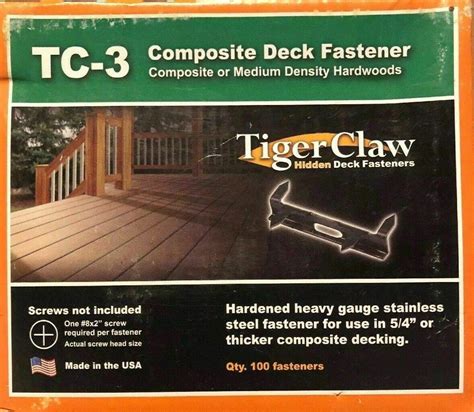 Tiger Claw Hidden Fasteners For Composite Decks Decking Materials