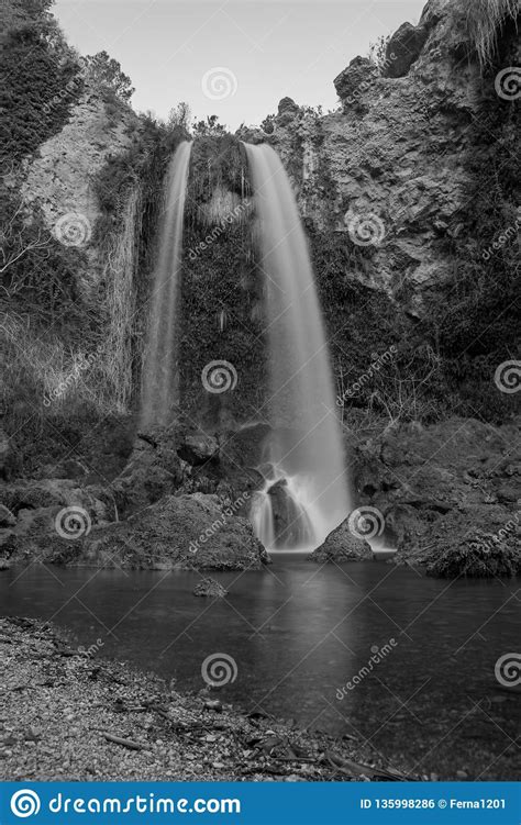 Silk Water Black And White Waterfalls Waterfall In Forest Landscape