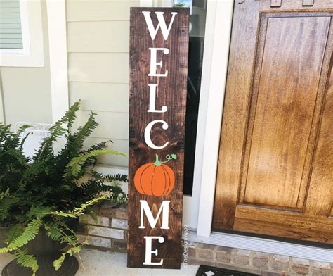 Fall Porch Sign Pumpkin Porch Sign Pumpkin Welcome Sign Fall Welcome
