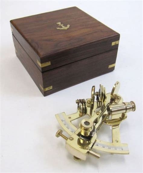5 sextant brass in wooden box ~ nautical ~ maritime decor ~ pirate ~ maritime wooden t boxes