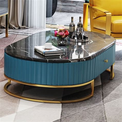 A wide variety of gold drawer handles options are available to you, such as design style, material, and application. Luxury Modern 47" Oval Faux Marble Coffee Table Leather ...