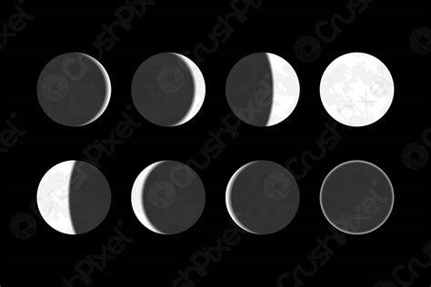 Mondphasen Astronomie Icon Set Vektorstock Illustration Stock