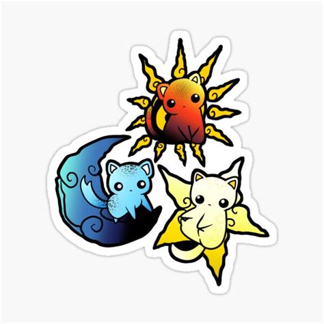 Sun Moon Stars Sticker By Dragonfoxxy Redbubble