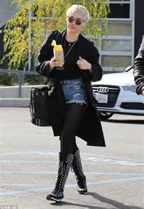 Miley Cyrus In Tweed Chanel Boots As She Stops By The Beats Audio