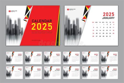 Calendar 2025 Template Set Vector Week Starts Sunday Set Of 12 Month