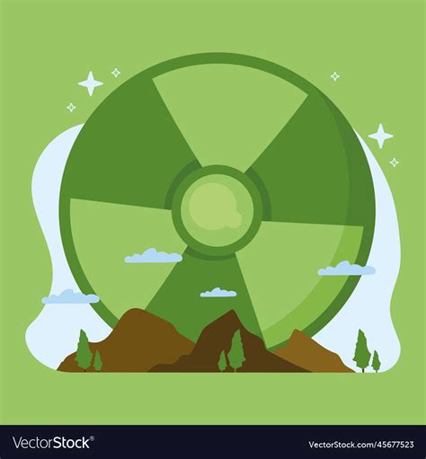 Green Nuclear Energy Symbol Royalty Free Vector Image