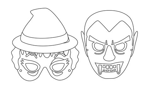 8 Best Images Of Printable Halloween Masks To Color Printable