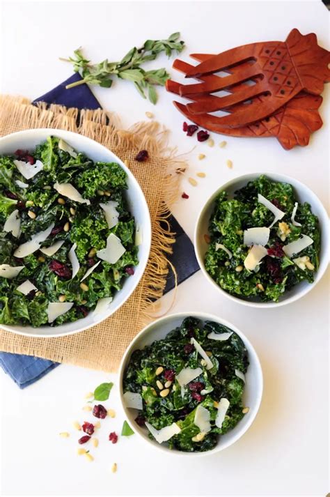 massaged kale salad with pine nuts and dried cranberries streetsmart kitchen