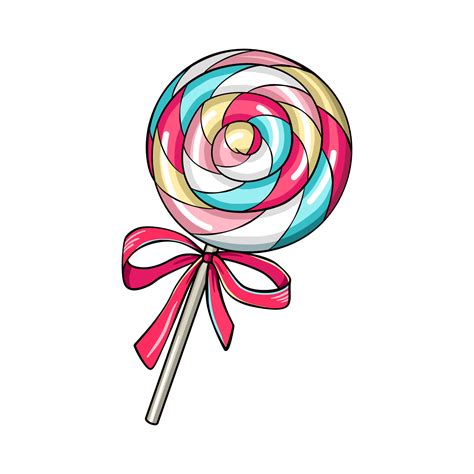 Lollipop Swirl Candy Vector Drawing 5490830 Vector Art At Vecteezy