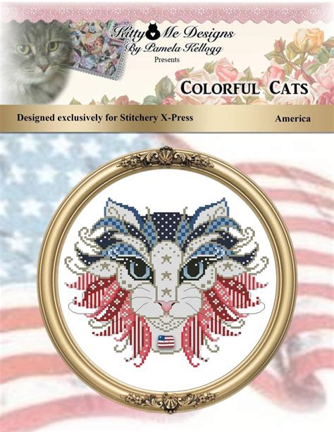 America Colorful Cats Kitty And Me Pattern Exclusive Stitchery X Press