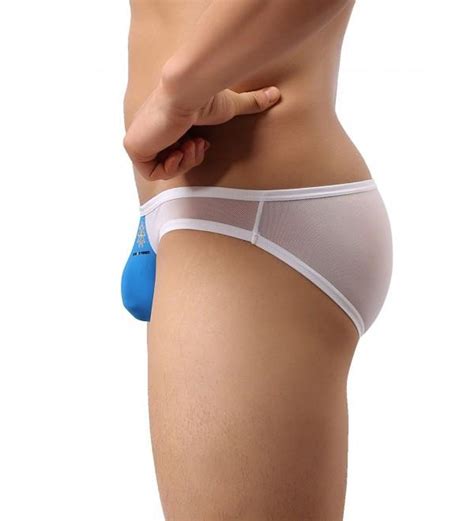 Men S Pouch Bikini Underwear Sexy Breathable Mesh Coverage Back Briefs Blue Cp12iajzj9p