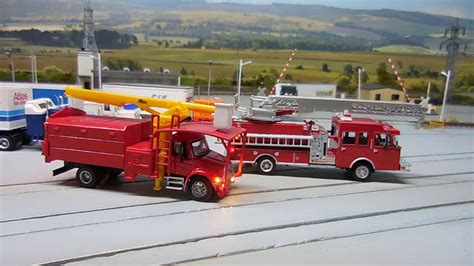 Custom Rc Built Ho 187 Scale Truck And Fire Engine Youtube