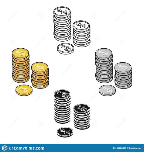 Free for commercial use no attribution required high quality images. Golden Coins Icon In Cartoon,black Style Isolated On White ...