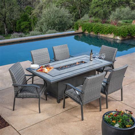 Outdoor Dining Sets With Fire Pit Signature Design By Ashley Windon Barn P318 773 P791 601a