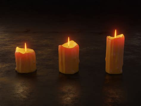 Melted Candles 3d Model Turbosquid 1658674