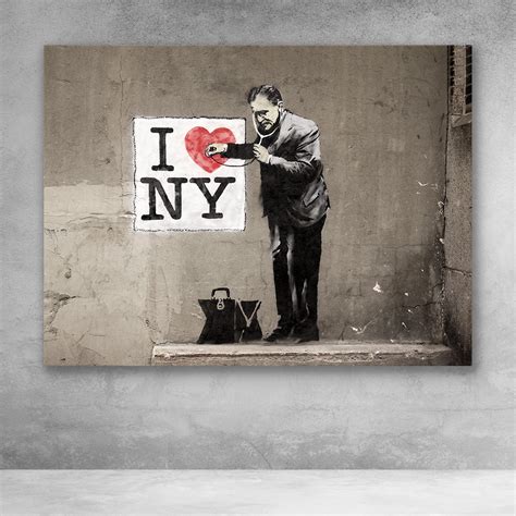 Graffiti wall art art street art london wall art prints painter artist street art graffiti banksy graffiti art sketches. Banksy I Love NY Canvas Graffiti Wall Art