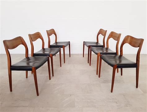 Teak dining sets for 8. Set of 6 Niels Møller model 71 teak wooden dining chairs ...