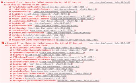 Error Hydration Failed Because The Initial UI Does Not Match What Was