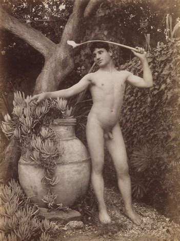 Group Of Photographs Of Nude Male Figures Posing En Plein Air In