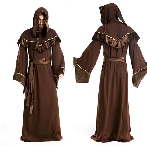 Free Shipping Monk Friar Tuck Medival Halloween Party Mens Fancy Dress