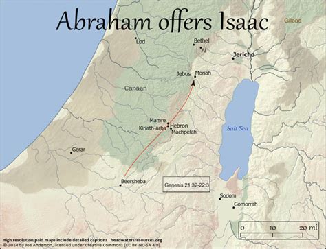 Map Of Abraham Offering Isaac Headwaters Christian Resources