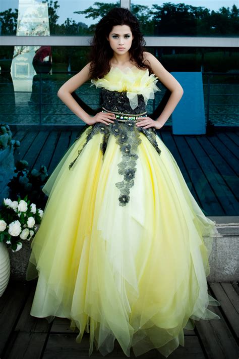 Black And Yellow Wedding Dress