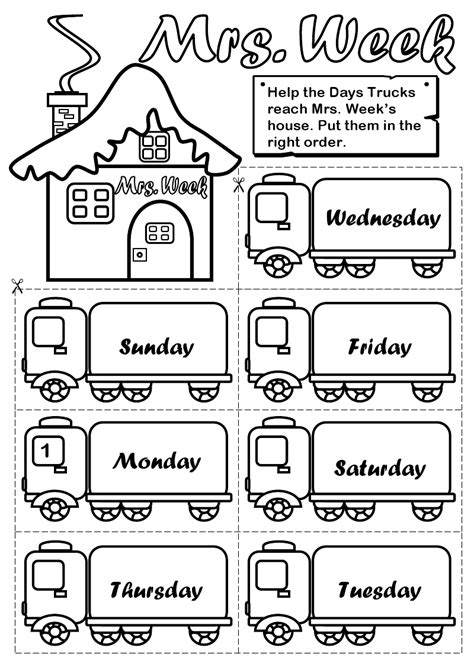 learning  fun days   week english worksheets  kids