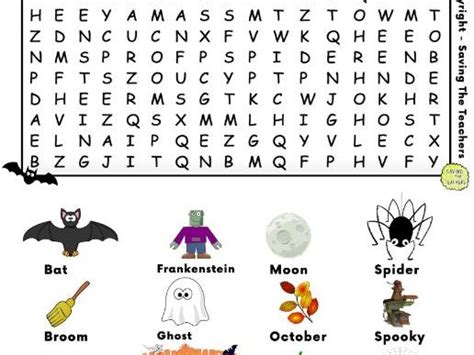 Halloween Word Search Activity Teaching Resources
