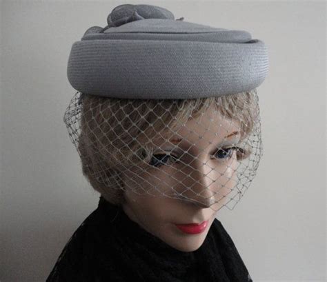 Vintage Grey Strawnetting Women Hat Bibi 60s Small 21 Inches Etsy