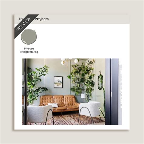 Sherwin Williams Evergreen Fog Paint Color Palette 2022 Color Etsy