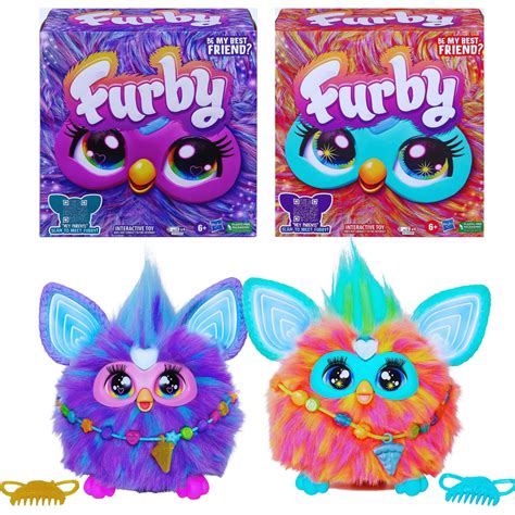 10 Packs Furby Interactive Plush Toys 1 Purple And 1 Coral Set With