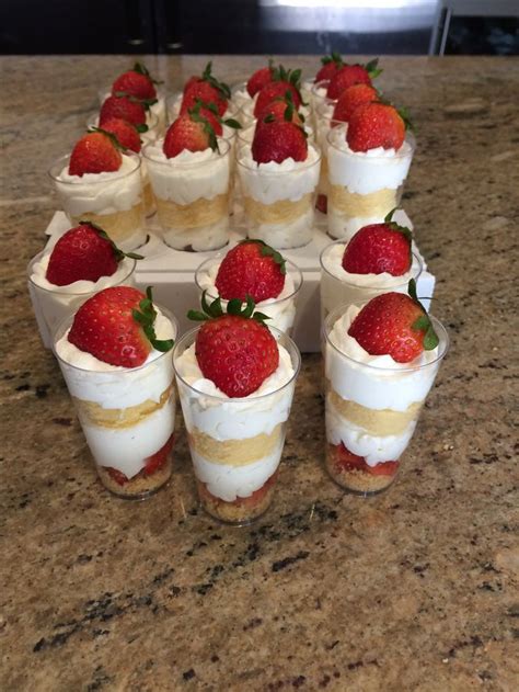 Before i made this dessert i read practically every review written and therefore, made the following changes: Strawberry Shortcakes mini dessert shooters #ardentevents ...