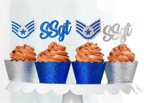 Air Force Enlisted Rank And Text Cupcake Toppers Usaf Etsy