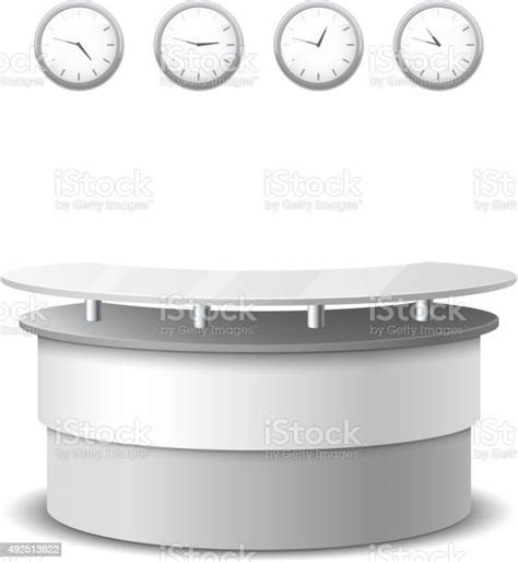 Vector Realistic Reception Counter Stock Illustration Download Image