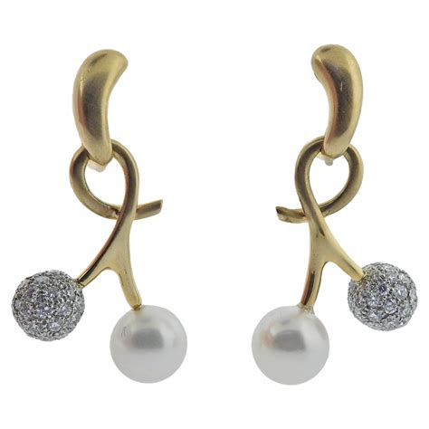 Angela Cummings Assael Gold Diamond Pearl Earrings For Sale At 1stdibs