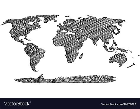 Earth Drawing Globe World Map Drawing Continuous Single Line Style