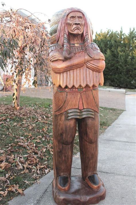 Wooden Indian Statue 6 Wood American Indian Cigar Store Etsy Cigar