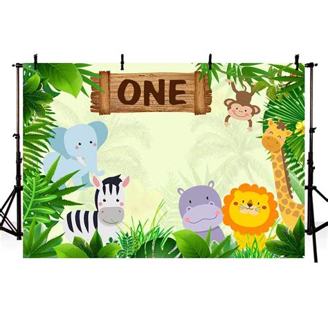 Buy Mehofoto 7x5ft Jungle Animals Boy1st Birthday Party Backdrop Forest