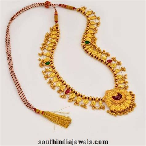 Maharashtrian Style Gold Necklace South India Jewels