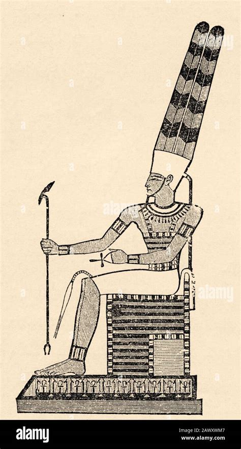 The Egyptian God Amun Ra Ancient Egyptian Empire Egypt Old Engraving Illustration From The