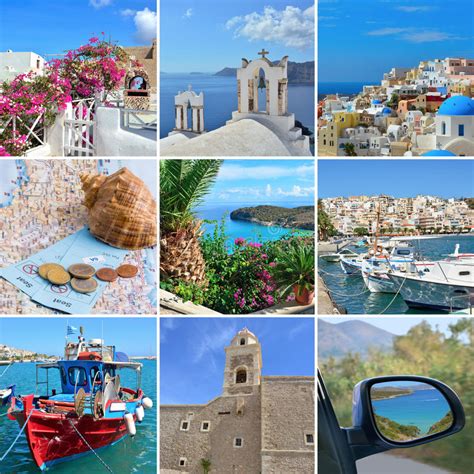 Collage On The Theme Of Travel Greece Stock Image Image Of European