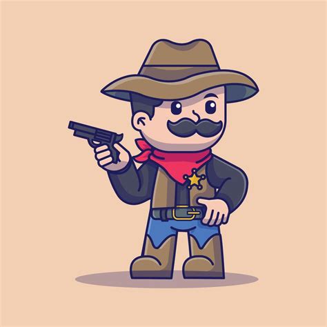 Character Design Cowboy Gaucho Cartoon Vector Icon Man In Retro Cowboy