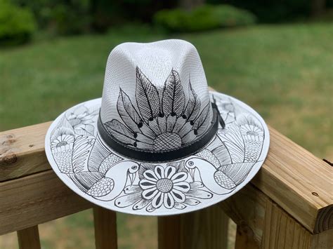 Hat Mexican Hat Hand Painted Hat Cowboy Hat Beach Hat Etsy