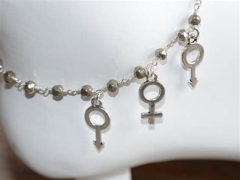 Hot Wife Anklet Silver Pyrite Anklet Threesome Anklet Mfm Etsy