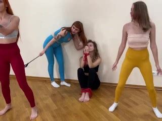 Three Sweaty Girls Humiliate One Slave Girl Ass Worship Facesit Sock