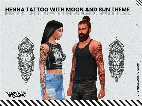 Vhsync Henna Tattoo With Moon And Sun Theme The Sims 4 Create A Sim
