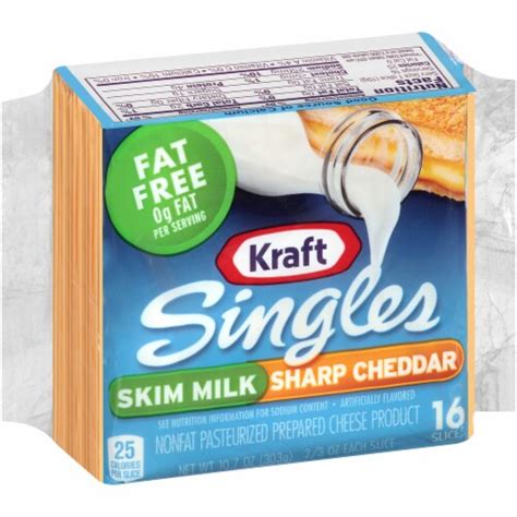 Kraft Fat Free Sharp Cheddar Singles 16 Count 107 Oz Kroger